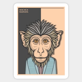 Bonnet Macaque Monkey Sticker